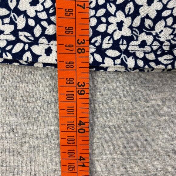 Monteau Dress Womens Small Blue Floral Criss Cross V Neck Stretch Short Sleeve - Picture 13 of 15